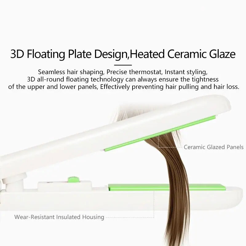 Mini Ceramic Hair Straightener and Curling Iron