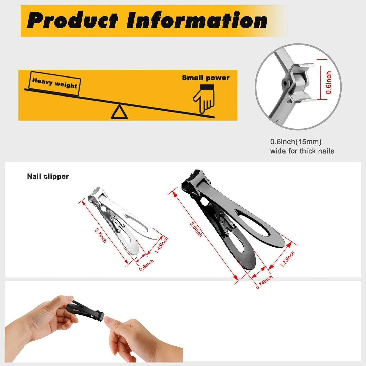 Heavy Duty Extra Large Toe Nail Clippers